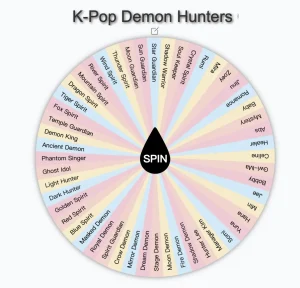 K-Pop Demon Hunters Characters Wheel